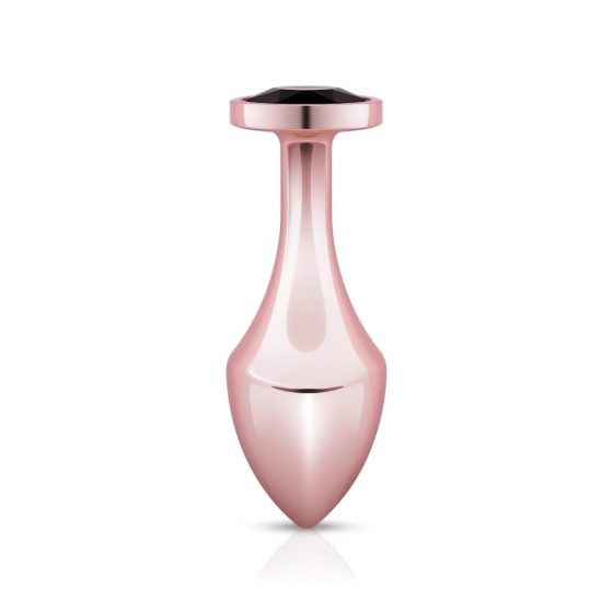 Rosy Gold Butt Plug - análne dildo s čiernym kamienkom (rosegold)