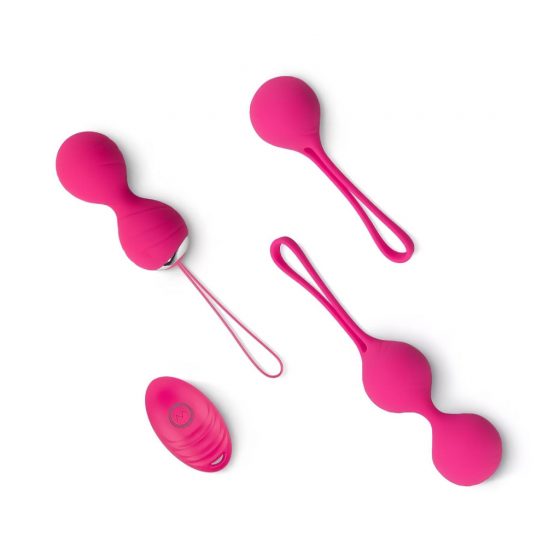 Easytoys LoveBalls - sada vibračných venušiných guličiek - 3 kusy (ružové)