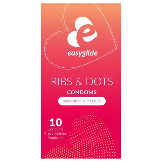 EasyGlide Ribs & Dots - bodkovaný kondóm (10 ks)