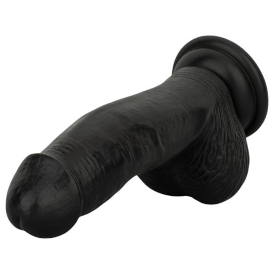 Easytoys - realistický dildo s semenníkmi - 12 cm (čierny)