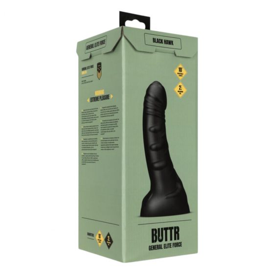 BUTTR Black Hawk - realistický análny dildo (čierny)