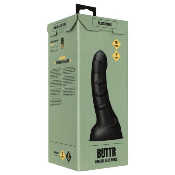 BUTTR Black Hawk - realistický análny dildo (čierny)