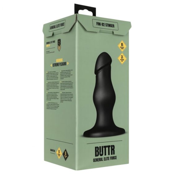 BUTTR FIM-92 - prísavkový análny dildo (čierny)