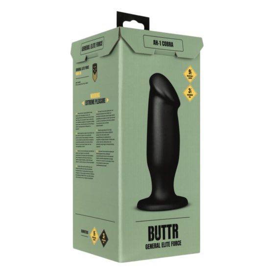 BUTTR AH-1 - prísavkový análny dildo (čierny)