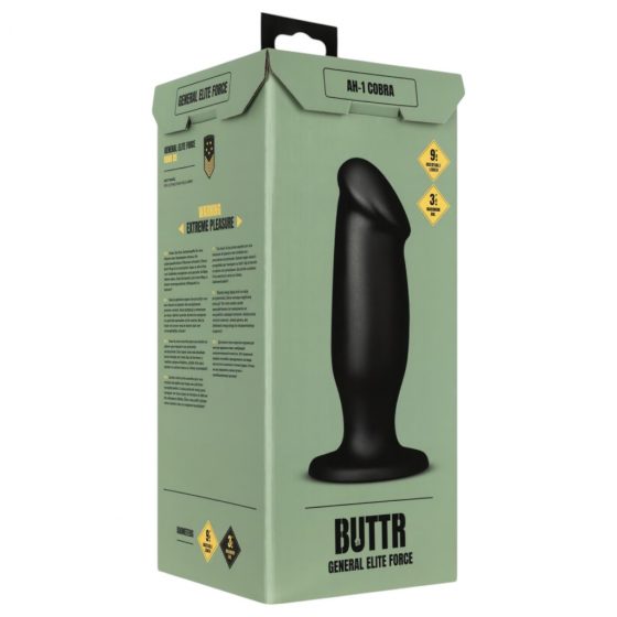 BUTTR AH-1 - prísavkový análny dildo (čierny)