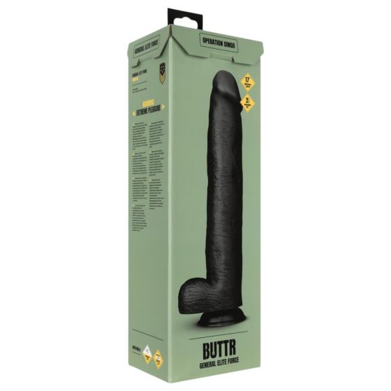 BUTTR Operation Dingo - obrovské realistické dildo - 43 cm (čierne)