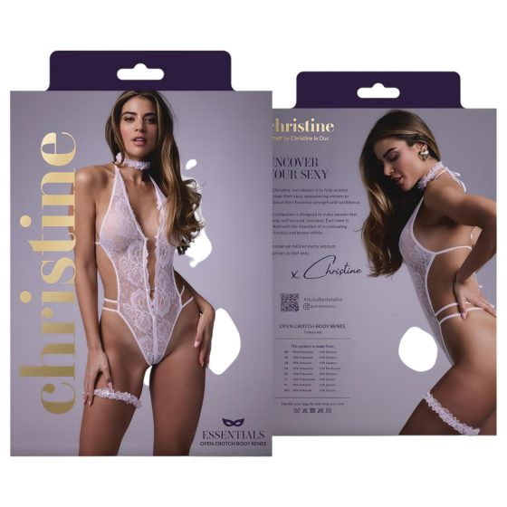 Christine - otvorený body set (biely)