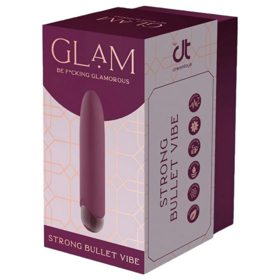 Glam - dobíjací, vodotesný mini vibrátor (fialový)