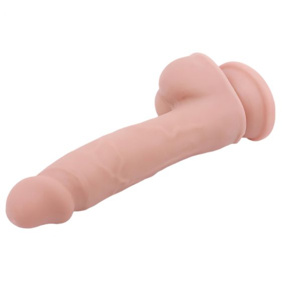 Mr. Dixx 7.6 - dildo na semenníkmi a prísavkou - prírodné (19,5 cm)