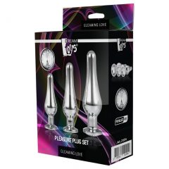 Gleaming Love - análny plug set - strieborný (3 diely)