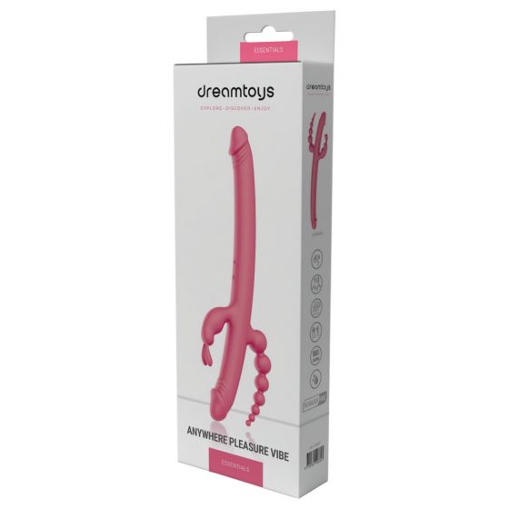 Dreamtoys Anywhere Pleasure Vibe - dobíjací vibrátor so 4 hrotmi (ružový)