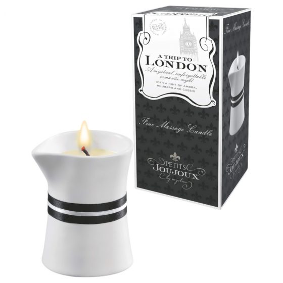 Petits Joujoux London - masážna sviečka v hubke - rebarbora-jantárová (120 ml)