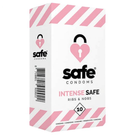 SAFE Intense Safe - vrúbkované a bodkované kondómy (10ks)