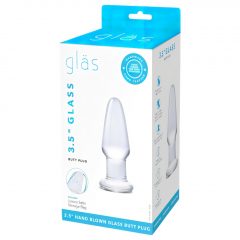 GLAS - klasické sklenené análne dildo 8,3cm