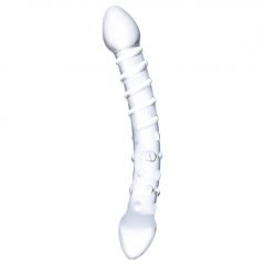   GLAS - klasické sklenené análne dildo dvojité (priesvitné)