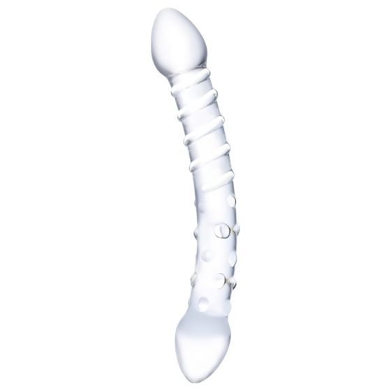 GLAS - klasické sklenené análne dildo dvojité (priesvitné)