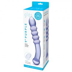   GLAS - sklenené dildo s dvojitým koncom (priesvitné fialové)