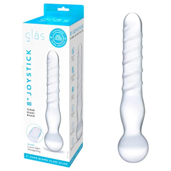 GLAS - klasické dvojité sklenené dildo (priehľadné)