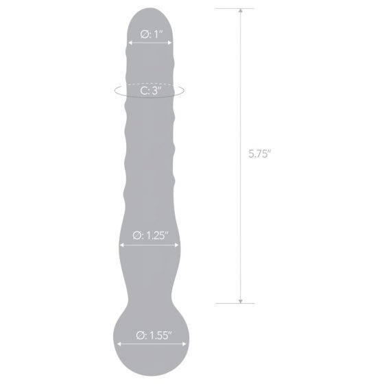 GLAS - klasické dvojité sklenené dildo (priehľadné)