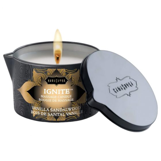 KamaSutra Ignite Tahitian Vanilla Sandalwood - vegánska masážna sviečka (vanilka-santálové drevo) - 170g