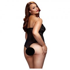   BACI Plus Size - priesvitné body s pásikom za krk - čierne (XL-XXL)