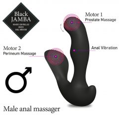   FEELZTOYS Black Jamba - dobíjací, rádiom riadený, vyhrievaný análny vibrátor (čierny)