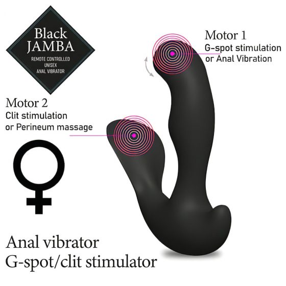 FEELZTOYS Black Jamba - dobíjací, rádiom riadený, vyhrievaný análny vibrátor (čierny)