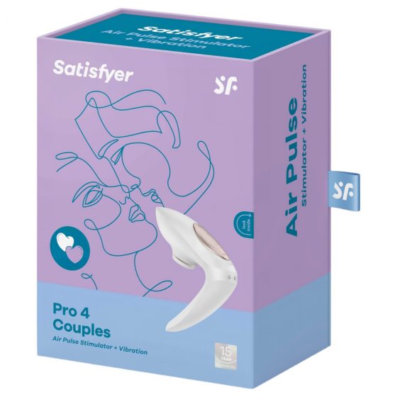 Satisfyer Pro 4 Couples - nabíjací párový vibrátor a stimulátor klitorisu (biely)