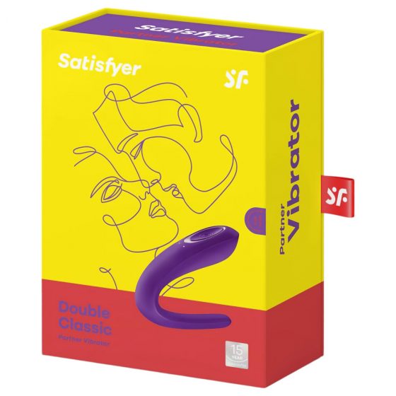 Satisfyer Double Classic - vodotesný párový vibrátor (fialový)