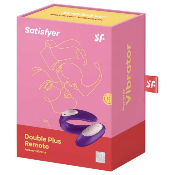 Satisfyer Double Plus Remote - nabíjací, vodotesný párový vibrátor na diaľkové ovládanie (fialový)