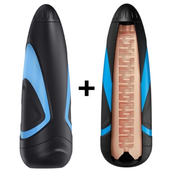 Satisfyer Men One masturbátor a Lusty Tongues vložka (modro-čierna)