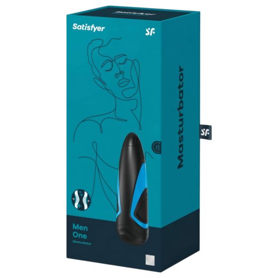 Satisfyer Men One masturbátor a Lusty Tongues vložka (modro-čierna)