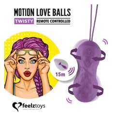   FEELZTOYS Twisty - nabíjacie, vodotesné, rotačné vibračné vajíčko (fialové)