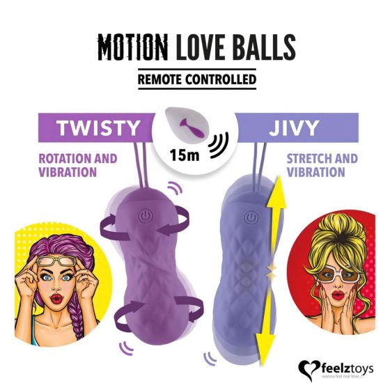 FEELZTOYS Twisty - nabíjacie, vodotesné, rotačné vibračné vajíčko (fialové)