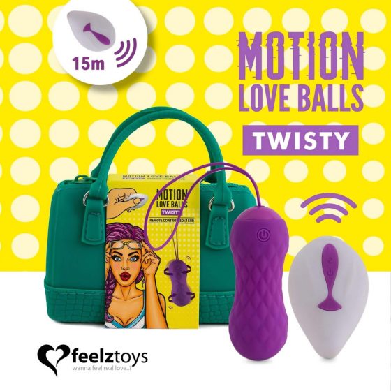 FEELZTOYS Twisty - nabíjacie, vodotesné, rotačné vibračné vajíčko (fialové)