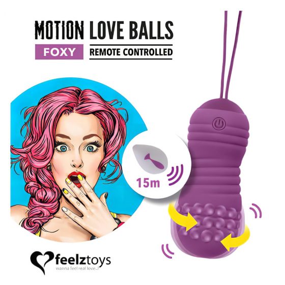 FEELZTOYS Foxy - batériové, rádiové, vodotesné vibračné vajíčko (fialové)