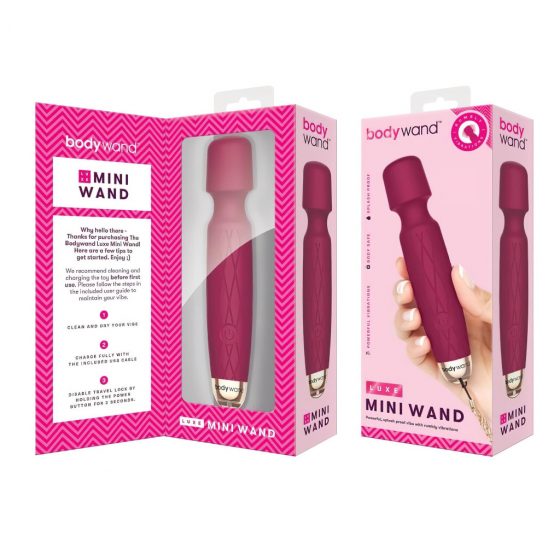 Bodywand Luxe - dobíjací mini masážny vibrátor (tmavo ružový)