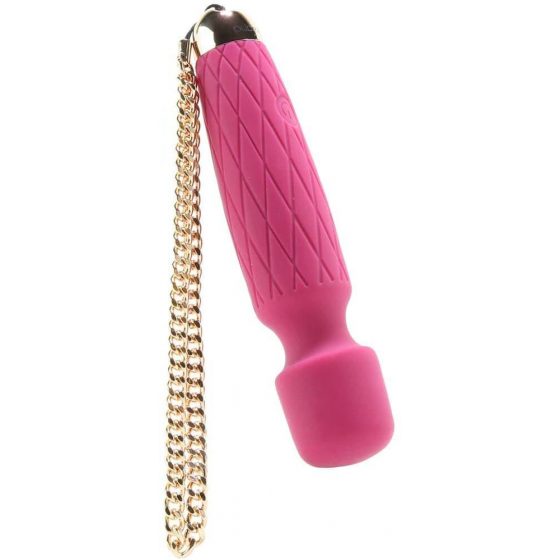 Bodywand Luxe - dobíjací mini masážny vibrátor (tmavo ružový)