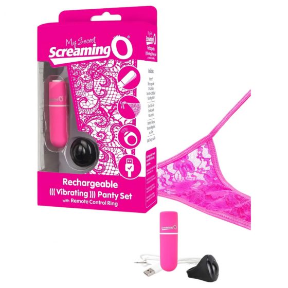 MySecret Screaming Panty - nabíjacie vibračné tangá (ružové) S-L