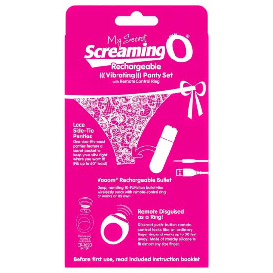 MySecret Screaming Panty - nabíjacie vibračné tangá (ružové) S-L