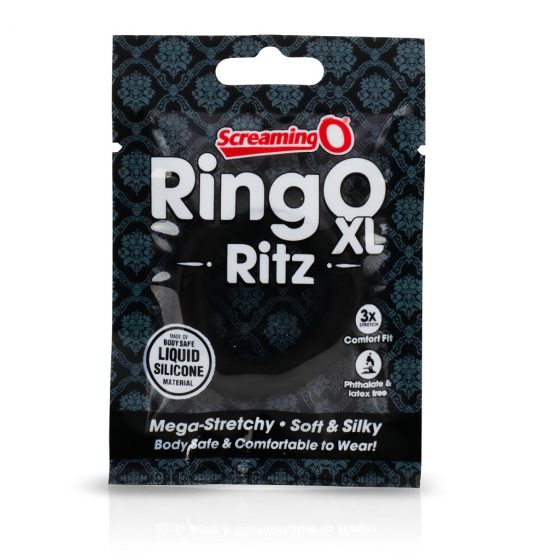 Screaming O Ritz XL - silikónový krúžok na penis (čierny)