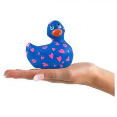   My Duckie Romance 2.0 - vodotesný vibrátor na klitoris - kačička so srdiečkami (modro-ružová)