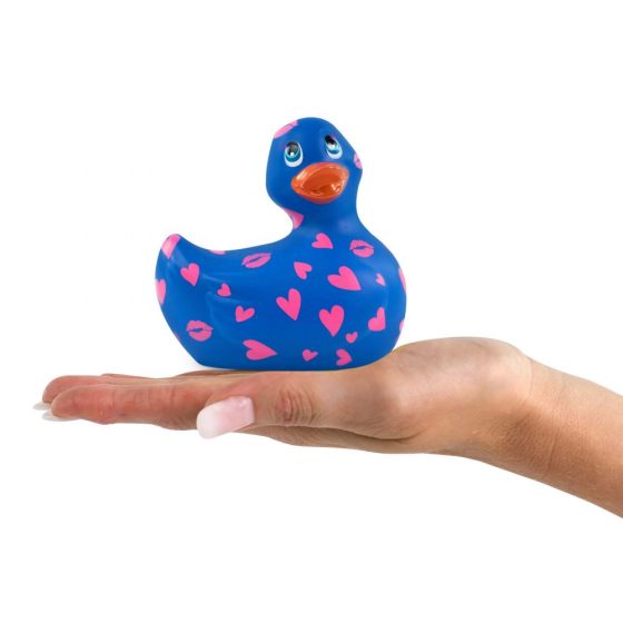 My Duckie Romance 2.0 - vodotesný vibrátor na klitoris - kačička so srdiečkami (modro-ružová)