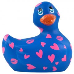   My Duckie Romance 2.0 - vodotesný vibrátor na klitoris - kačička so srdiečkami (modro-ružová)