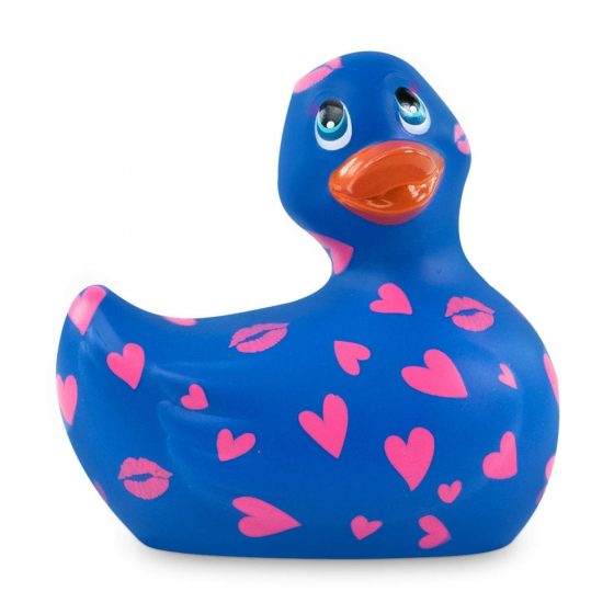 My Duckie Romance 2.0 - vodotesný vibrátor na klitoris - kačička so srdiečkami (modro-ružová)