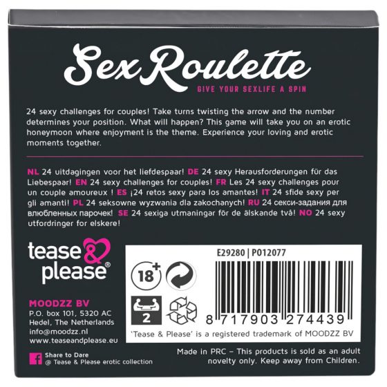 Sex Roulette Love & Married - erotická spoločenská hra (10 jazykov)