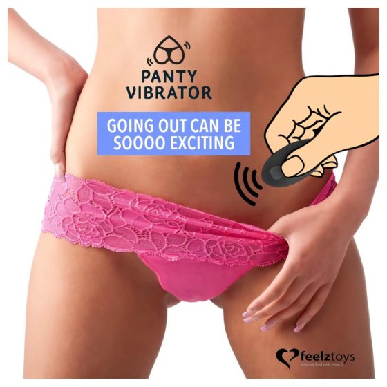 FEELZTOYS Panty - nabíjací vibrátor na klitoris s diaľkovým ovládaním (čierne)