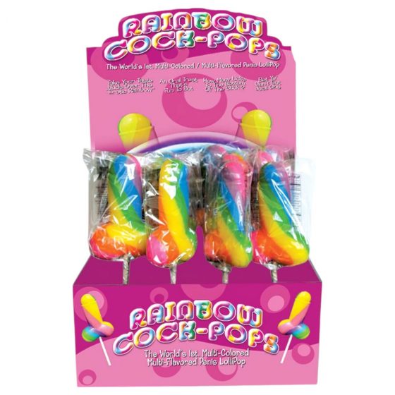 Rainbow Cock Pop - farebné lízatko v tvare penisu (85g) - ovocné