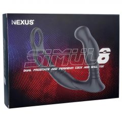   Nexus Simul8 - Nabíjací vibračný krúžok na penis s análnym dildom (čierny) 