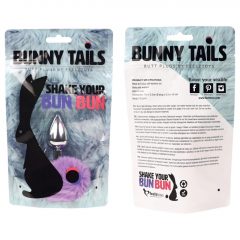   FEELZTOYS Bunny Tails - kovový análny kolík s králičím chvostom (strieborný-fialový)